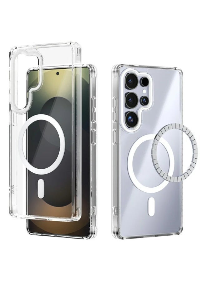 Clear Magnetic Case for Samsung Galaxy S25 Ultra – Shockproof Transparent Cover with Strong Magnetic Ring - Image 1
